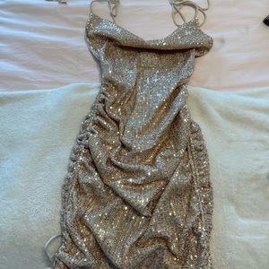 Gold sequin dress